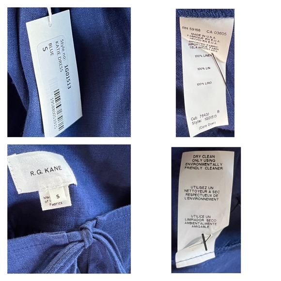 R.G. Kane 100% Linen Midi Dress S - Picture 7 of 8